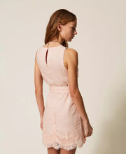 Load image into Gallery viewer, Twinset Linen Dress with Lace in Pearl Rose
