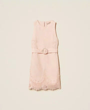 Load image into Gallery viewer, Twinset Linen Dress with Lace in Pearl Rose
