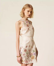 Load image into Gallery viewer, Twinset Linen Floral Dress in Wildflower Pastel Print
