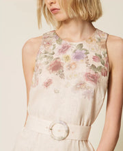 Load image into Gallery viewer, Twinset Linen Floral Dress in Wildflower Pastel Print

