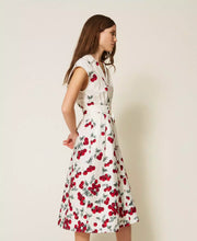 Load image into Gallery viewer, Twinset Poplin Midi Dress with Cherry Print
