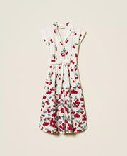 Load image into Gallery viewer, Twinset Poplin Midi Dress with Cherry Print
