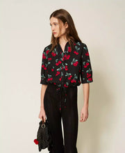 Load image into Gallery viewer, Twinset Poplin Shirt with Cherry Print
