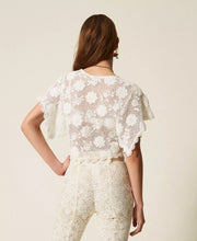 Load image into Gallery viewer, Twinset Crochet Knit Jacket in White Snow
