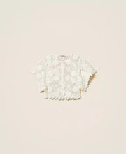 Load image into Gallery viewer, Twinset Crochet Knit Jacket in White Snow
