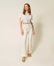 Load image into Gallery viewer, Twinset Crochet Knit Jacket in White Snow
