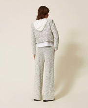 Load image into Gallery viewer, Twinset Woven Sweatpants in Off White/Black Tweed
