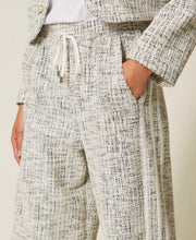 Load image into Gallery viewer, Twinset Woven Sweatpants in Off White/Black Tweed
