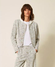 Load image into Gallery viewer, Twinset Woven Jacket in Off White/Black Tweed
