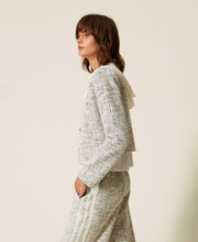 Load image into Gallery viewer, Twinset Woven Jacket in Off White/Black Tweed

