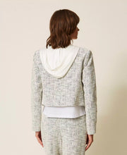 Load image into Gallery viewer, Twinset Woven Jacket in Off White/Black Tweed
