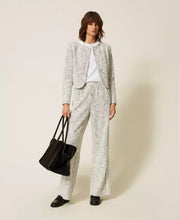 Load image into Gallery viewer, Twinset Woven Jacket in Off White/Black Tweed
