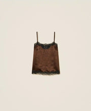 Load image into Gallery viewer, Twinset Satin &amp; Lace Cami in Brown/Black
