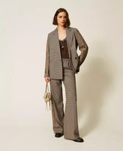 Load image into Gallery viewer, Twinset Houndstooth Trousers with Embroidery
