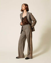 Load image into Gallery viewer, Twinset Houndstooth Trousers with Embroidery
