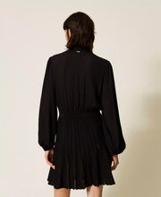 Load image into Gallery viewer, Twinset Short Dress with Knitted Skirt in Black
