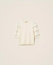Load image into Gallery viewer, Twinset Mesh Stitch Sweater in Mother of Pearl
