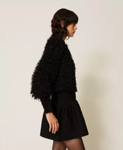 Load image into Gallery viewer, Twinset Fur-like Knit Jacket in Black
