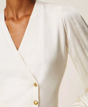 Load image into Gallery viewer, Twinset Crossover Sweater in Mother of Pearl
