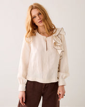 Load image into Gallery viewer, Summun Ruffle Blouse in Cream
