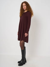 Load image into Gallery viewer, Repeat Cashmere A-line Knitted Merino Wool Dress in Lava
