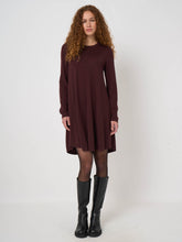 Load image into Gallery viewer, Repeat Cashmere A-line Knitted Merino Wool Dress in Lava
