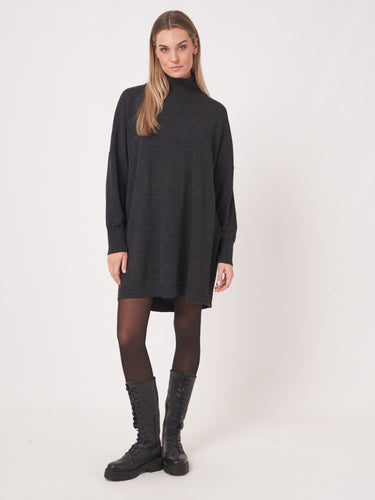 Repeat Wool Dress in Dark Grey