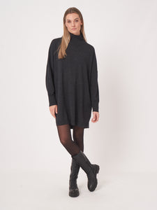Repeat Wool Dress in Dark Grey