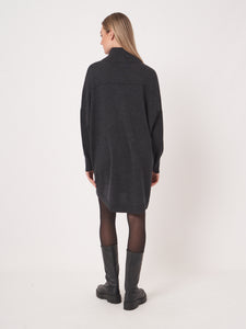 Repeat Wool Dress in Dark Grey