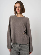 Load image into Gallery viewer, Repeat Cashmere Italian Lambswool Side Button Sweater in Concrete
