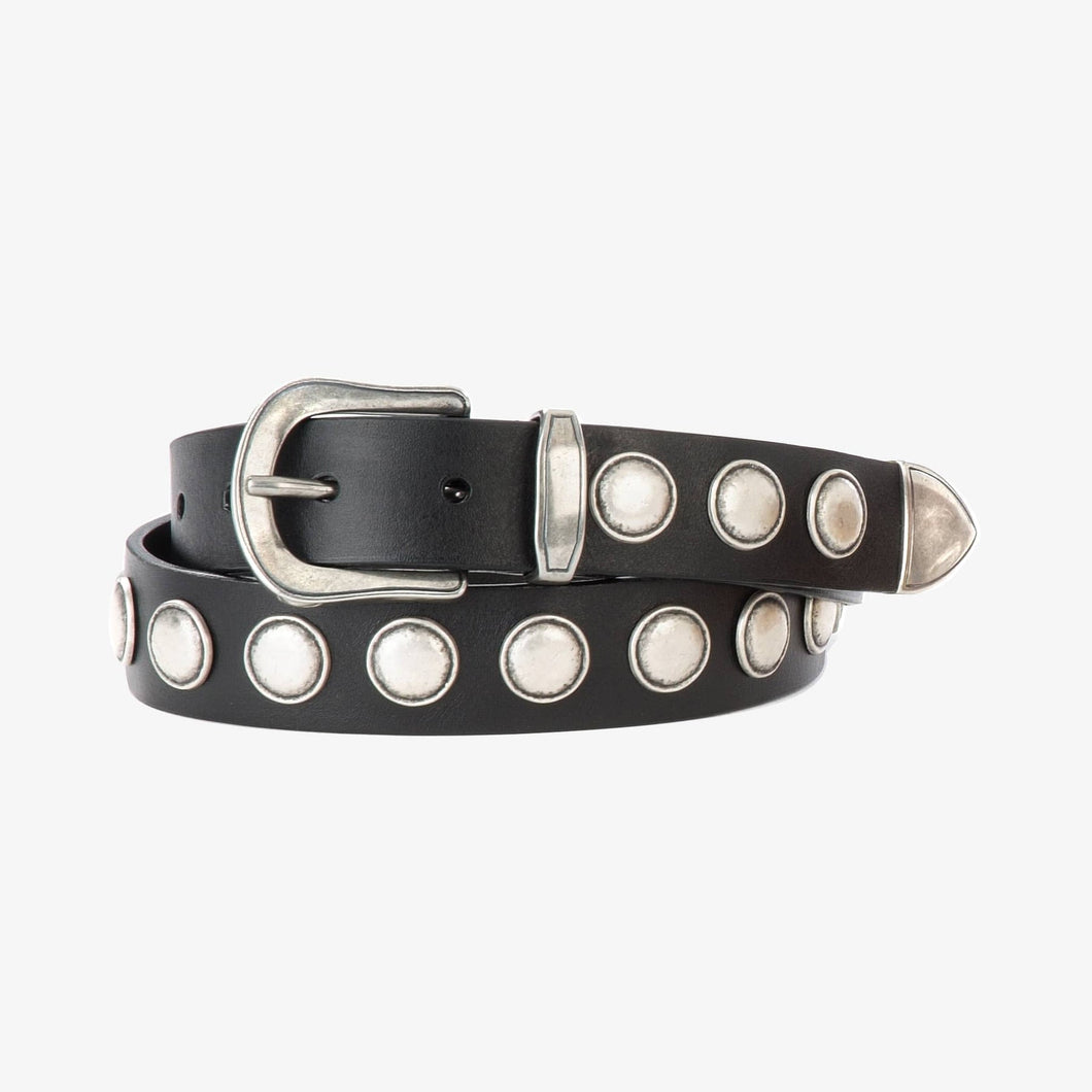Brave Leather Sezim Bridle Belt in Black/Silver