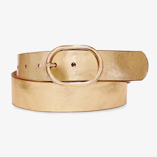 Brave Leather Medora Belt in Gold Metallic
