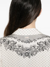 Load image into Gallery viewer, Twinset Jacquard Satin Blouse with Floral and Polka Dot Pattern
