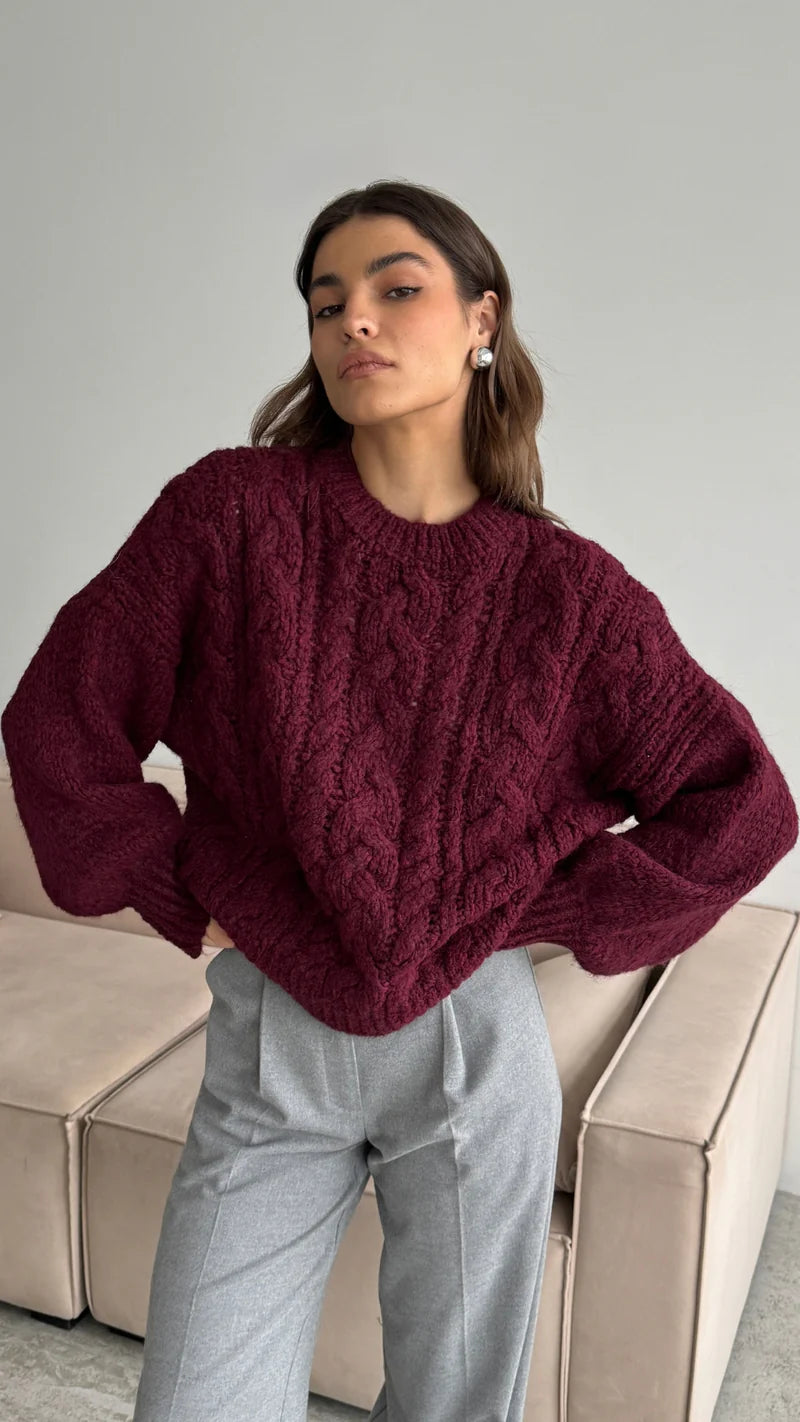 Charli Mara Sweater in Bordeaux