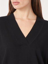 Load image into Gallery viewer, Repeat Fine Knit V-Neck Sweater in Black
