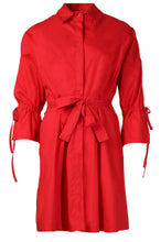 Load image into Gallery viewer, LIU JO Cotton Shirtdress in Cherry Red
