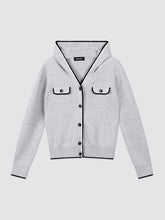 Load image into Gallery viewer, Repeat Hooded Cardigan in Soft Grey
