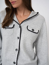 Load image into Gallery viewer, Repeat Hooded Cardigan in Soft Grey
