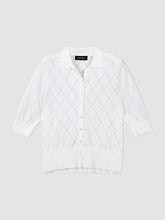 Load image into Gallery viewer, Repeat Superfine Cotton Polo Knit in White
