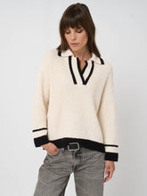 Load image into Gallery viewer, Repeat Cotton Polo Sweater in Cream
