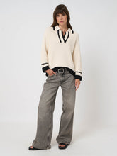 Load image into Gallery viewer, Repeat Cotton Polo Sweater in Cream
