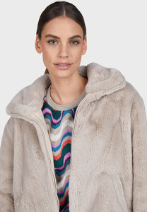 Marc Aurel Faux Fur Jacket in Taupe