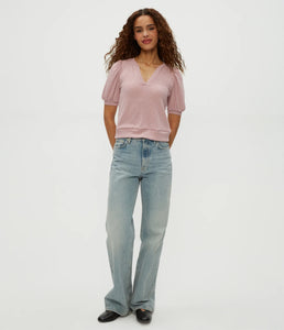 Michael Stars Quinn Puff Sleeve Top in Sachet