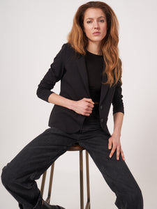 Repeat Stretch Jersey Blazer in Black