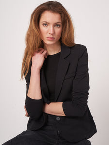 Repeat Stretch Jersey Blazer in Black