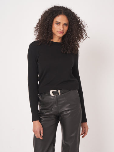 Repeat Slim-Fit Wool Blend Sweater in Black