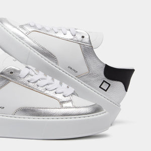 D.A.T.E Sfera Pop Sneakers in White/Silver