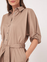 Load image into Gallery viewer, Repeat Belted Shirtdress in Stone
