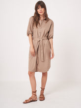 Load image into Gallery viewer, Repeat Belted Shirtdress in Stone
