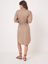 Load image into Gallery viewer, Repeat Belted Shirtdress in Stone
